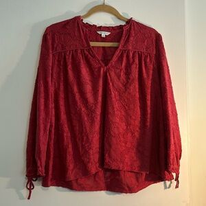A Pinkish Red Blouse Lucky Brand Size medium